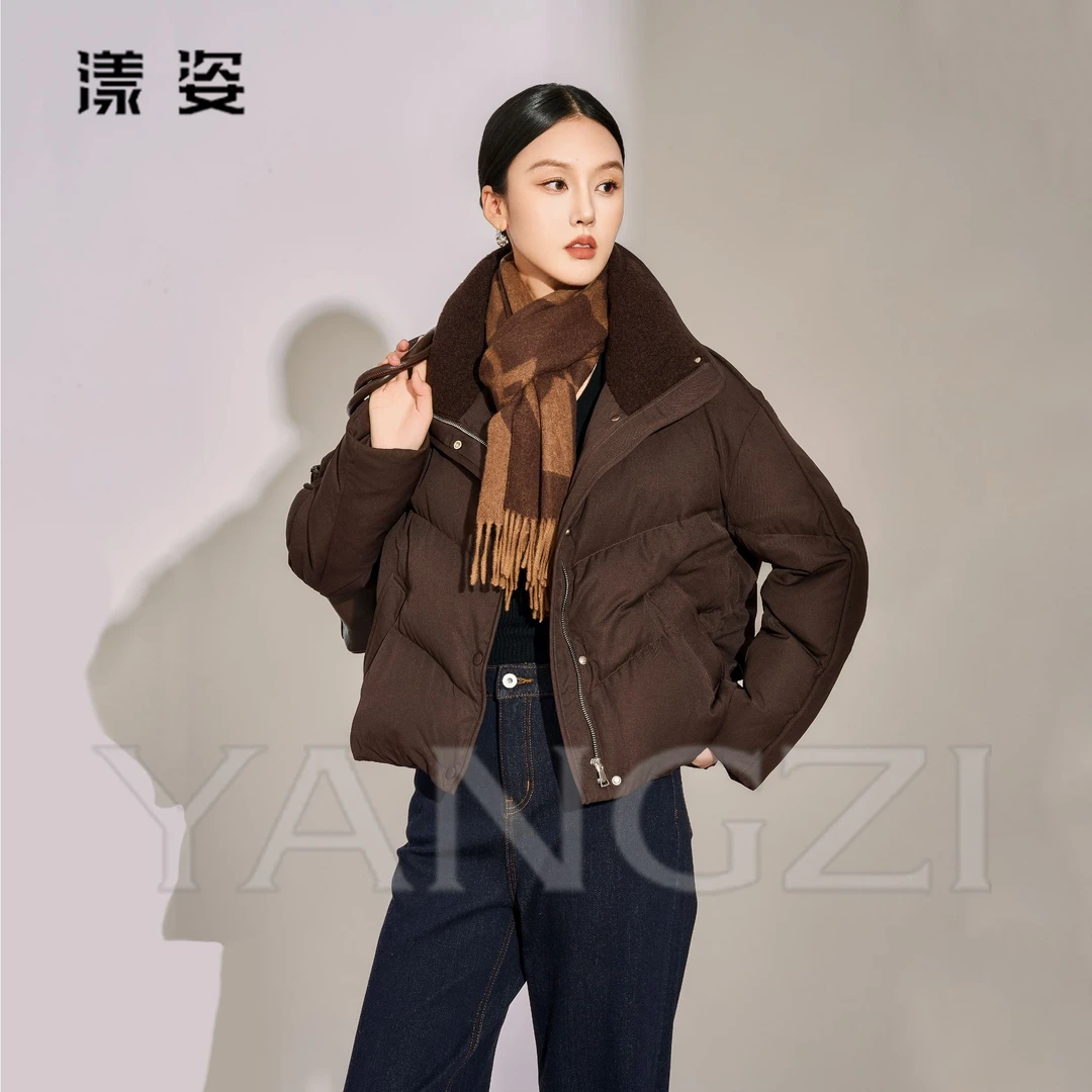 漾姿冬季短款立领时尚休闲90鹅绒服羽绒服外套 XGD2412-241223