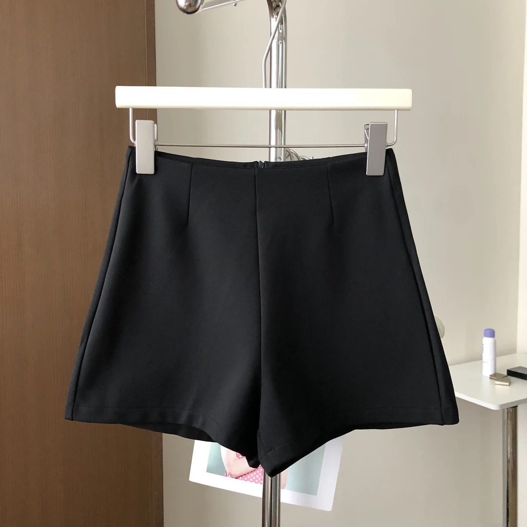 高腰磨毛显瘦短裤