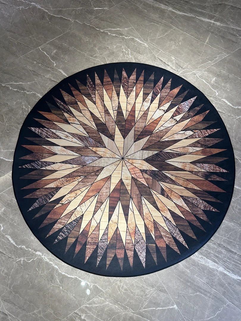 圆形垫子地垫几何花纹轻奢现代防滑垫沙发休闲椅床垫子