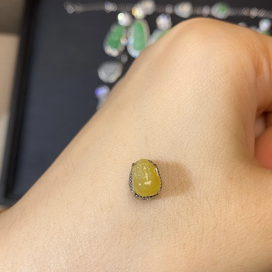 诶***诶翡翠银S925镶嵌颈饰翡翠