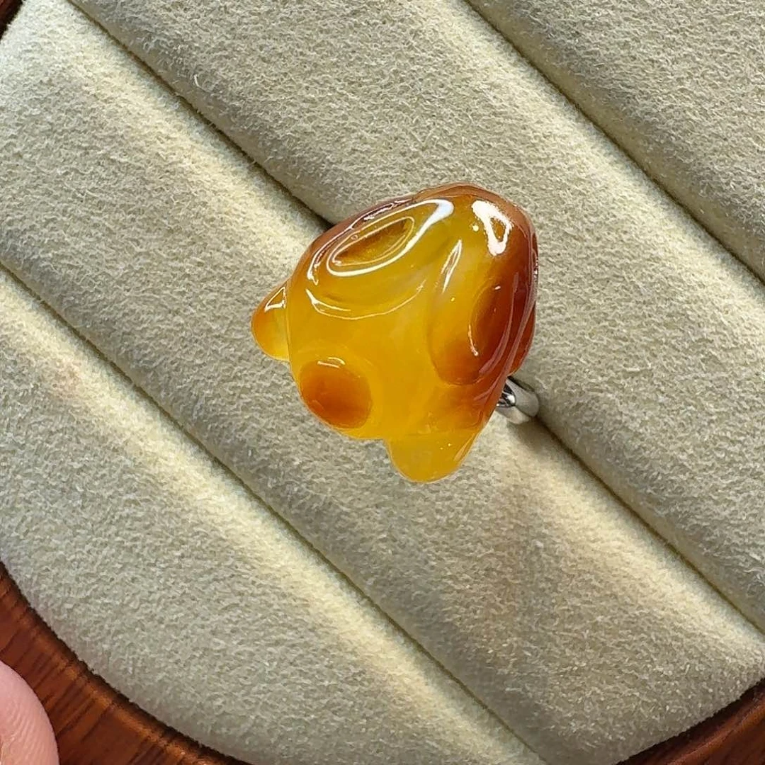 琥珀耳饰未镶嵌琥珀戒指