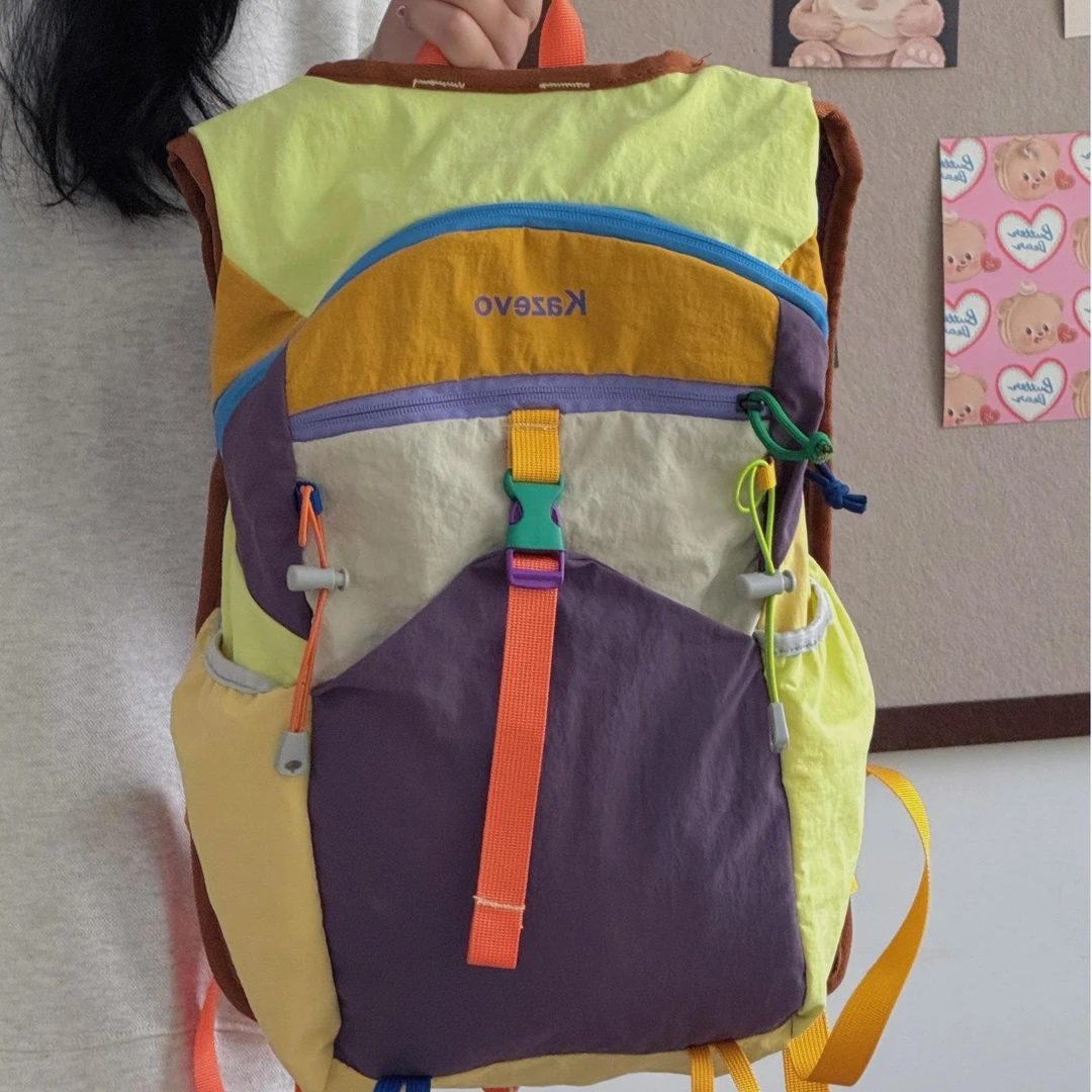 户外洋气拼色大容量轻量化潮流登山包旅行背包防水双肩包0342