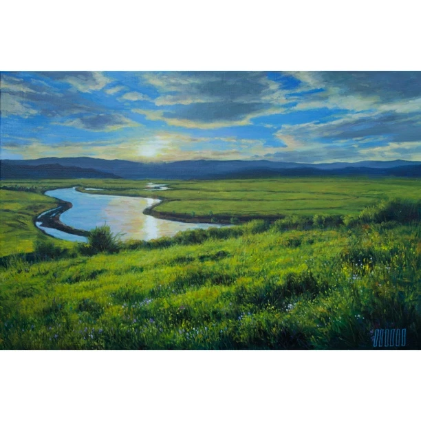 《原野》限量1件100%手绘画布艺术作品 王甜心监制