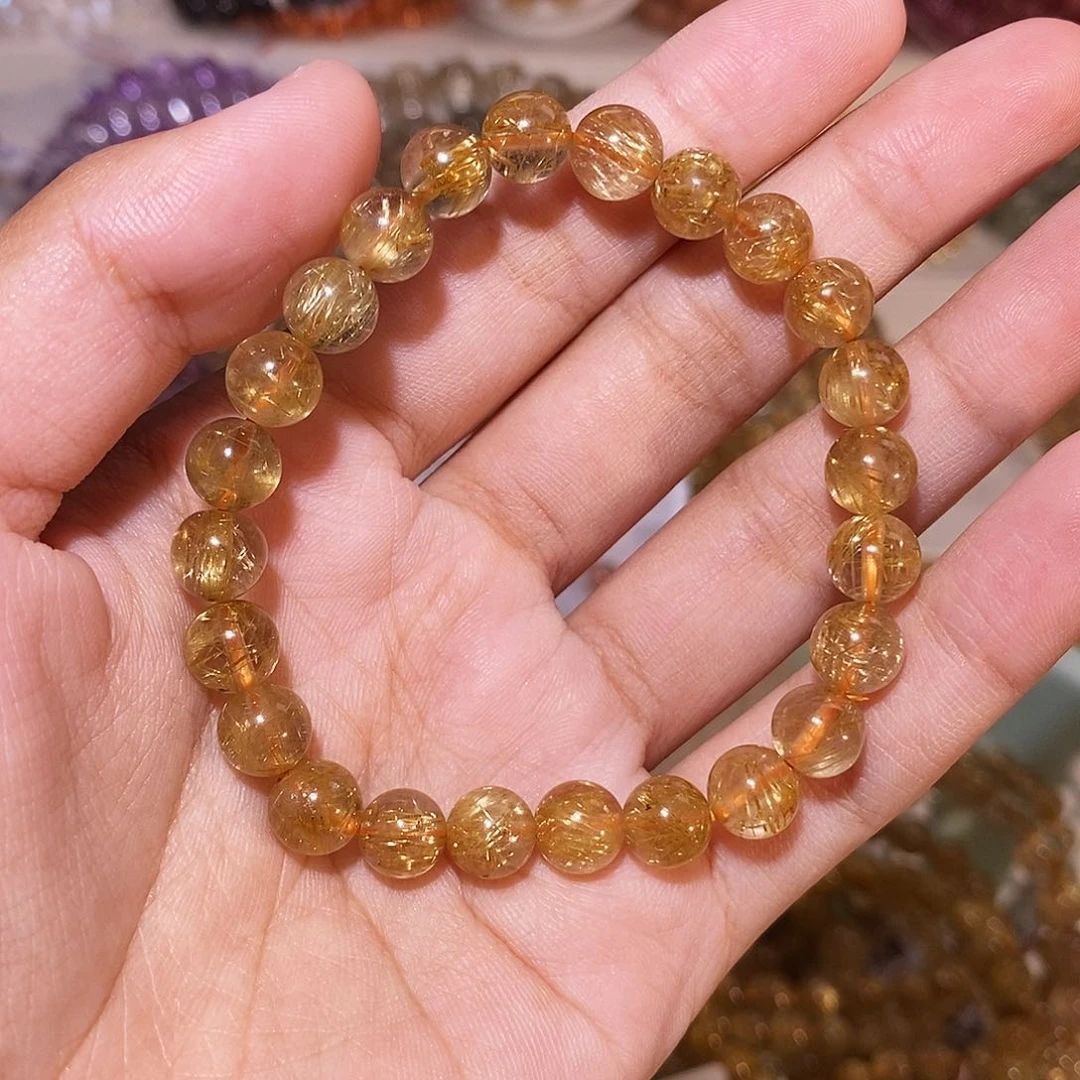 发晶手链未镶嵌发晶7.8mm