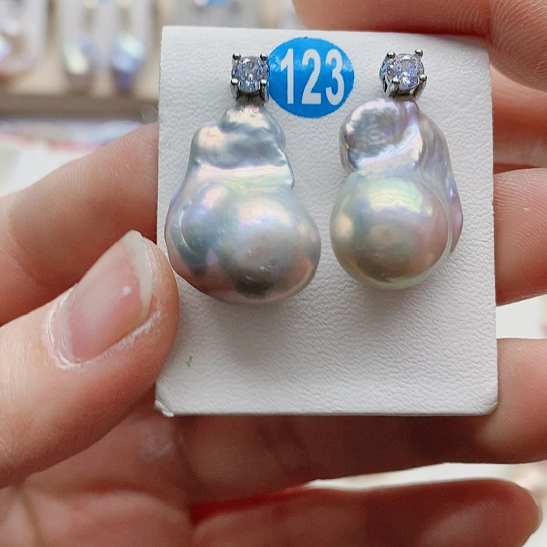 【闪购商品】淡水珍珠耳饰银S925镶嵌