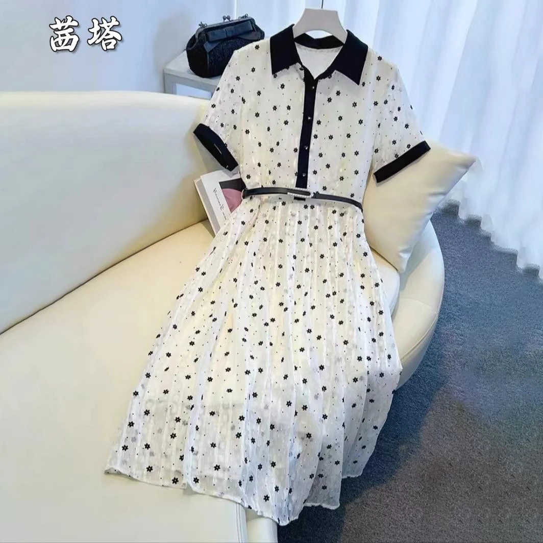 法式轻奢高级感波点连衣裙女2025早秋新款高端精致茶歇高腰中长裙