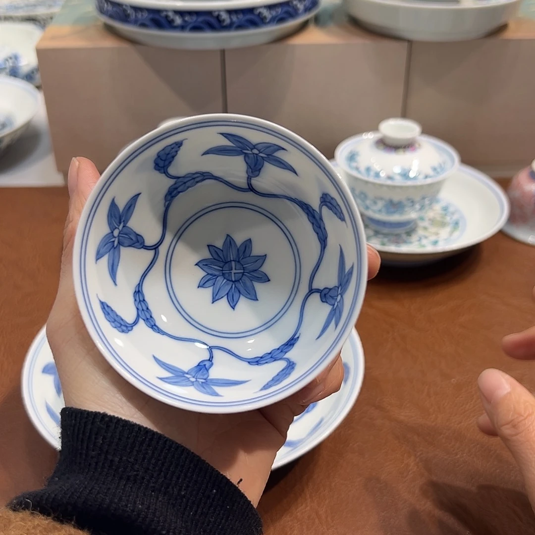 杯子栀子花卉宫宫碗杯