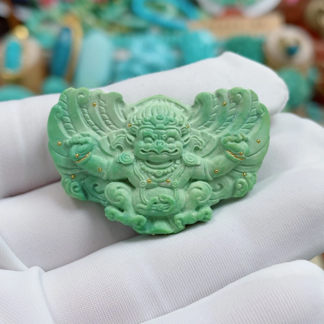 未镶嵌绿松石珠宝奇石菜籽黄金翅大鹏