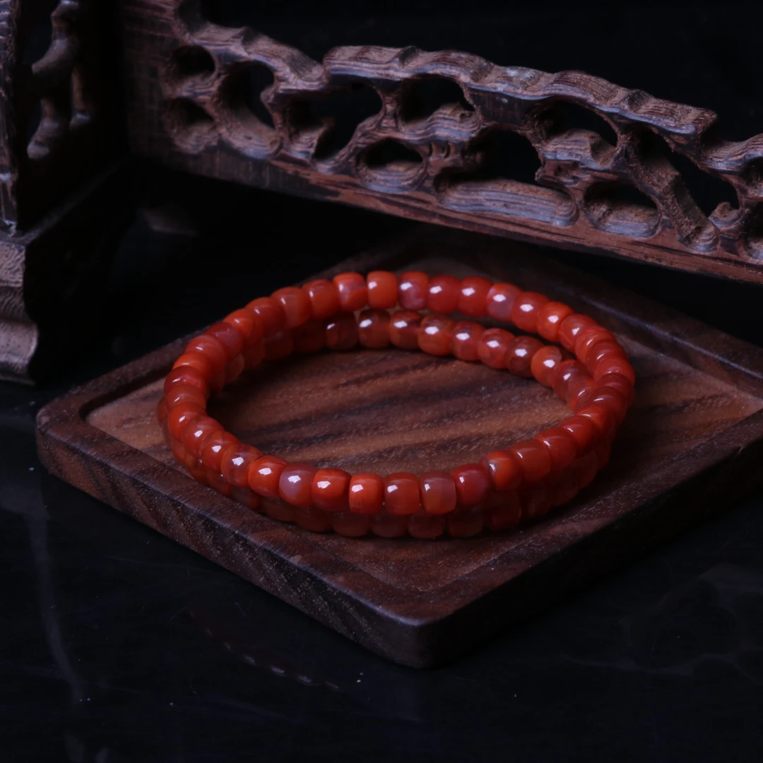 【蚂蚁珠宝】高品南红玛瑙6mm左右直切手串一条n768（多样性发其一）