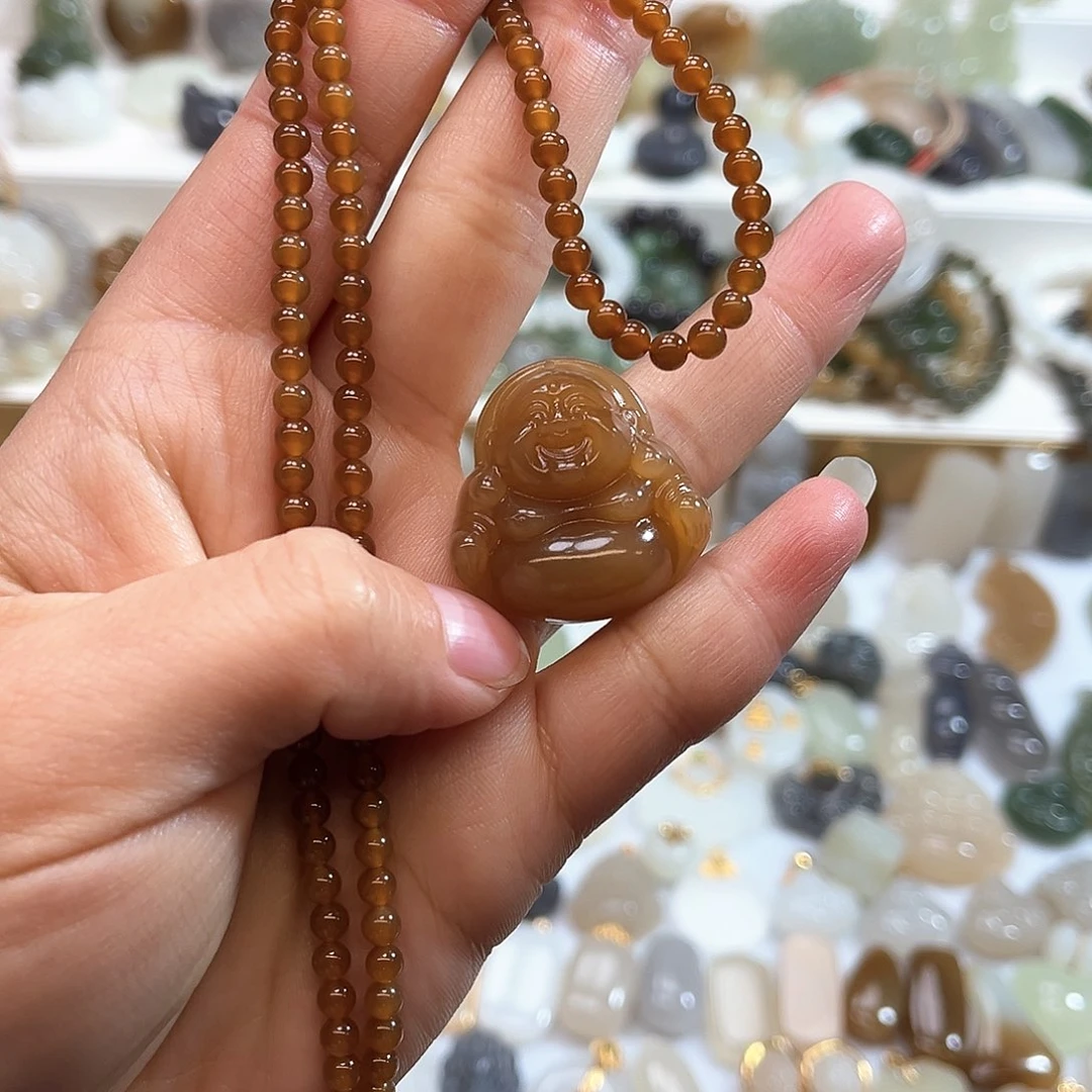 和田玉吊坠(赠链)18K金镶嵌盈****妹