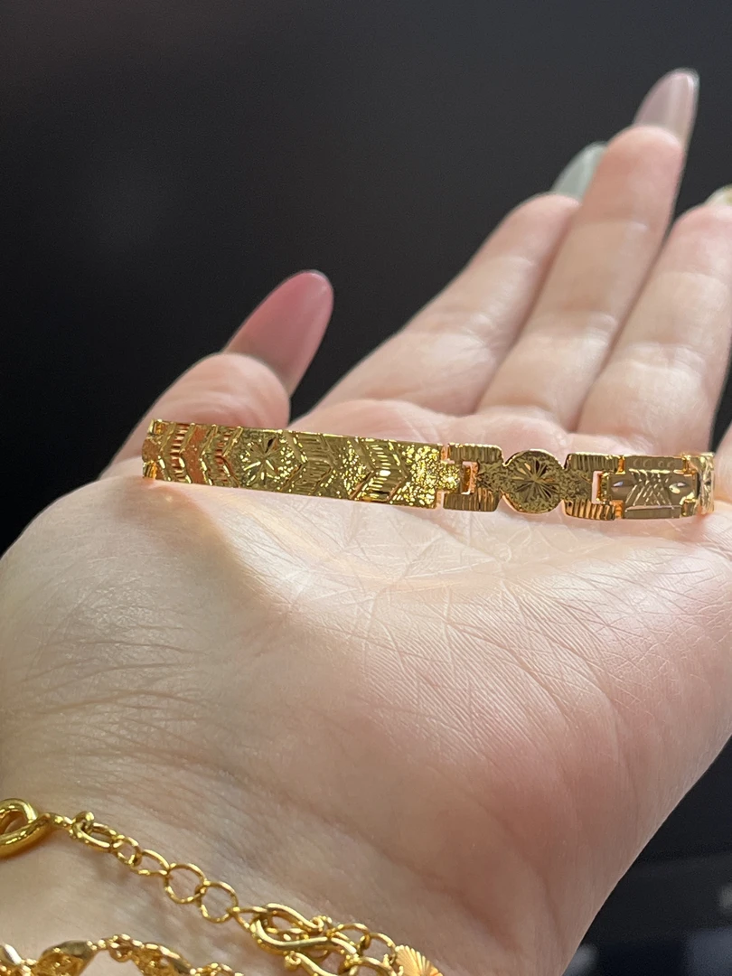 铜合金手链 宽幸运草手链    精美饰品