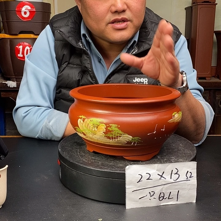 紫砂花盆货号一只QL1