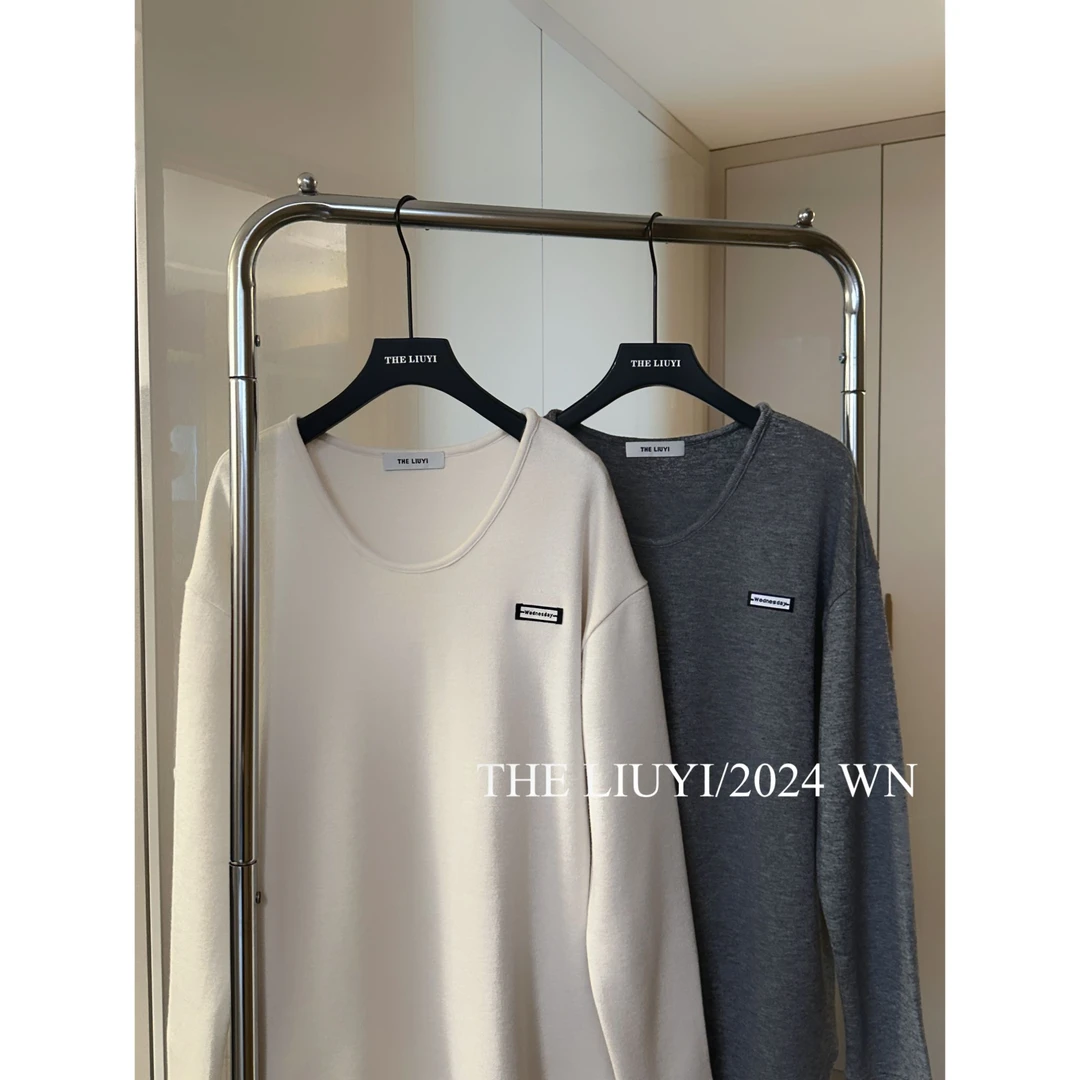 【LIUYI】U领大版T~冬季绒感加厚T恤上衣411297