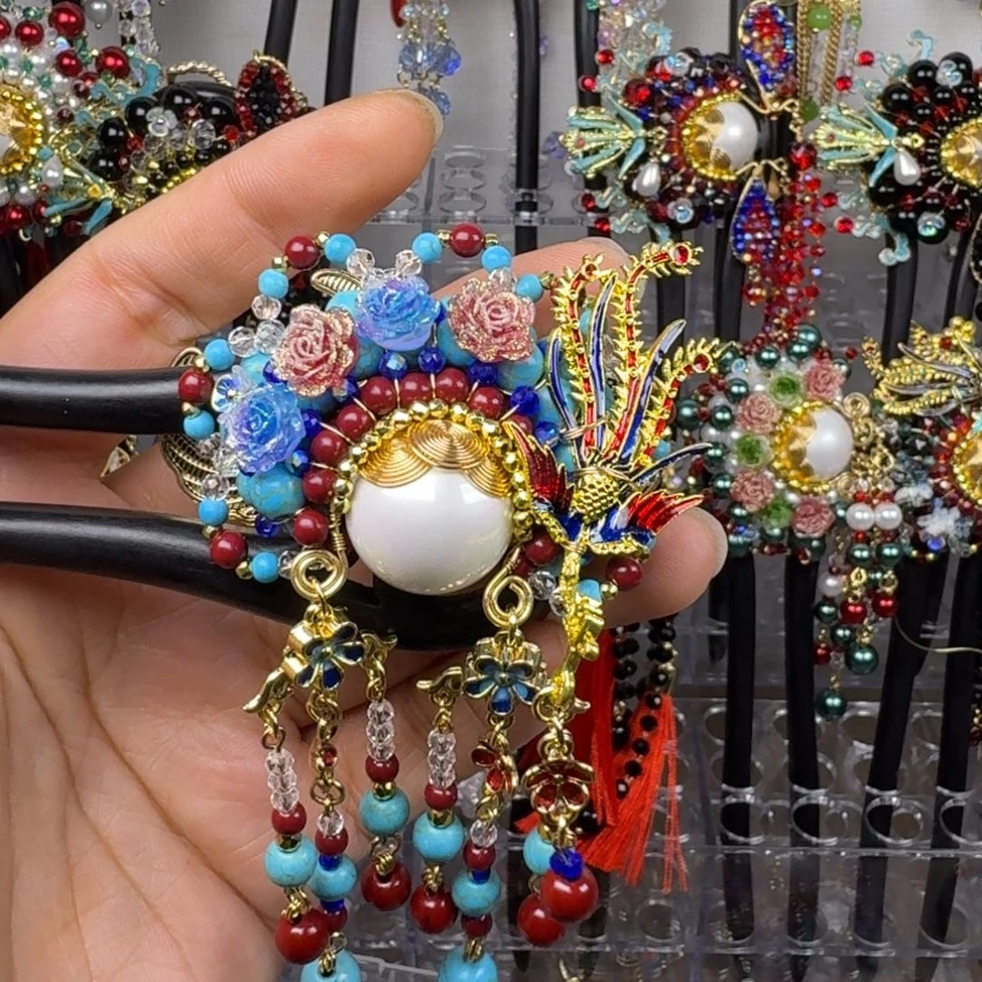 雷***花古风刀马旦发簪发饰