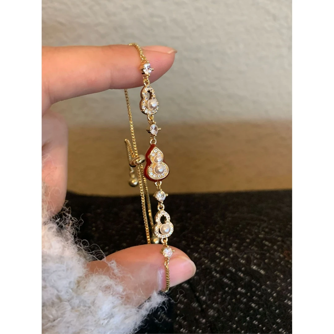 铜合金手链 梅姐饰品64 高货版安可拉红葫芦手链精致新中式国风
