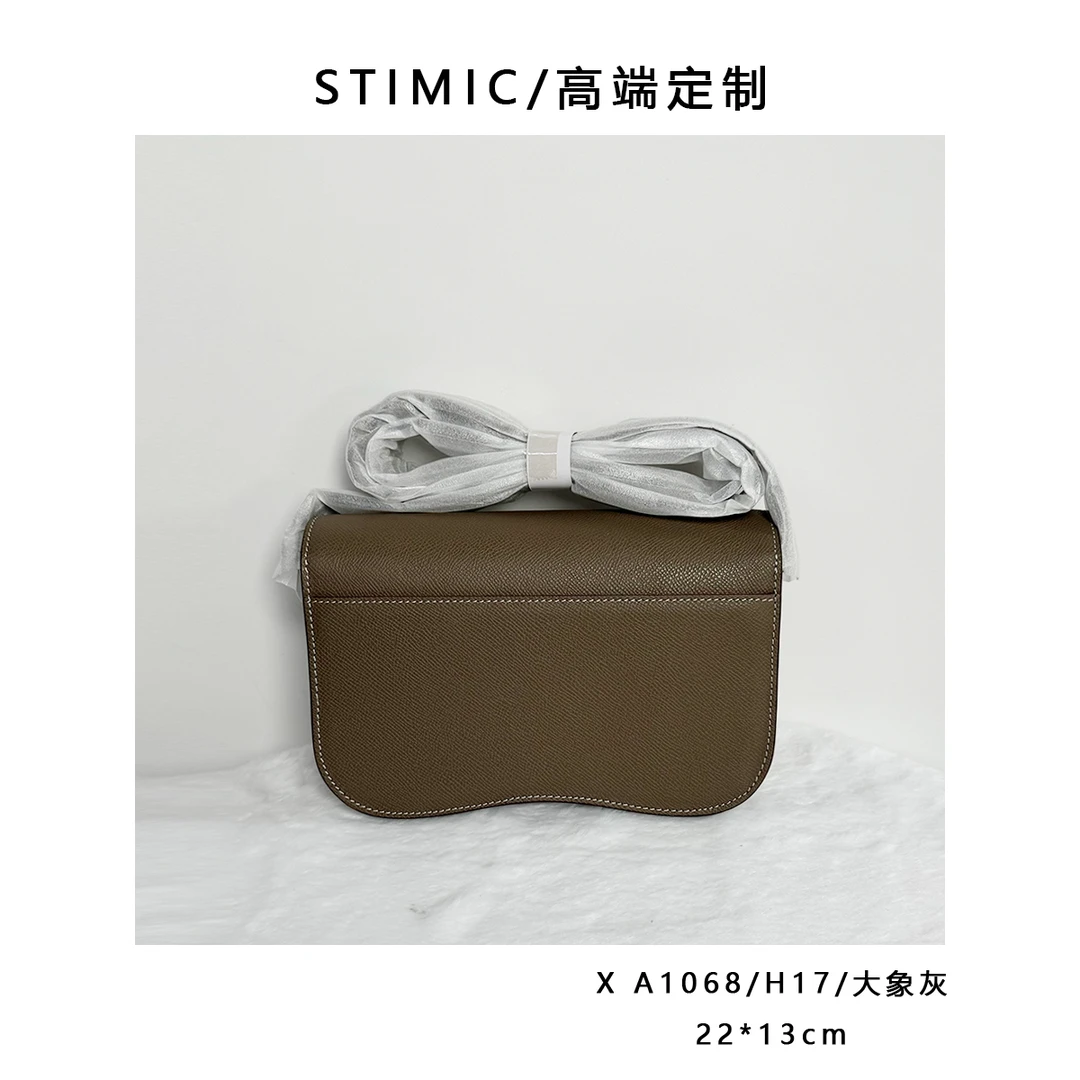 X A1068/H17大象灰 订制手工蜡线时尚女士轻奢单肩斜挎包孤品1862