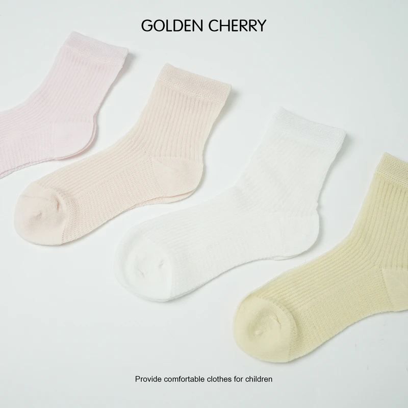 【金樱桃Golden cherry】小童透气清爽中筒袜（五双装）