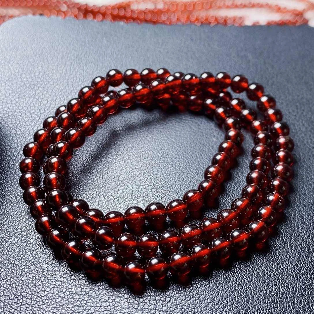 石榴石手链未镶嵌5.6 3圈毕业级