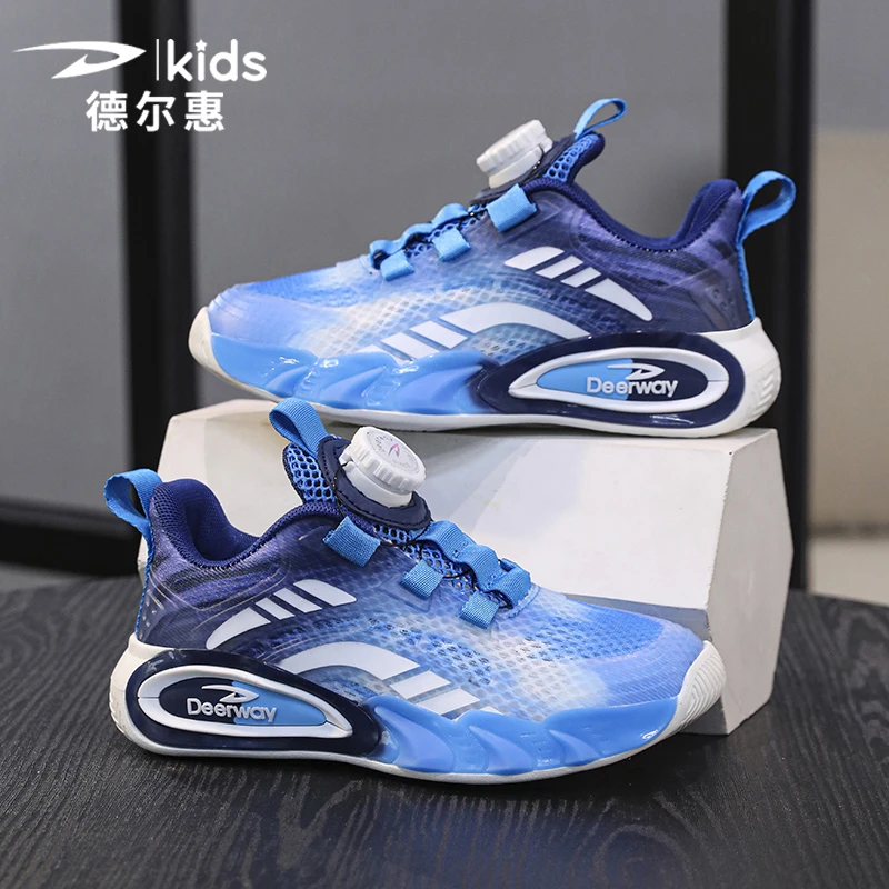 德尔惠童鞋2025男春儿童休闲运动鞋男孩透气网面鞋学生防滑跑步鞋