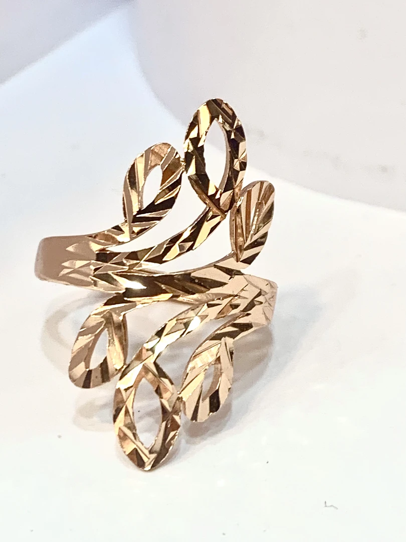 铜合金戒指 欧美奢华风车花纹时尚精致流行个性玫瑰金开口戒指