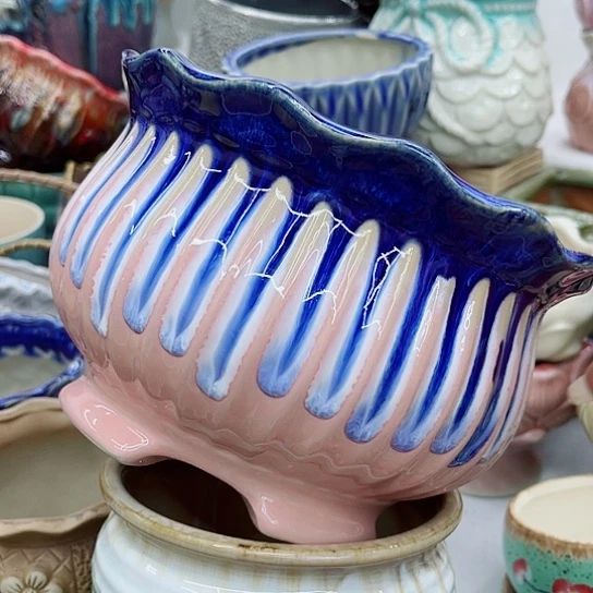 多肉绿植陶瓷花盆9.9包邮，有空