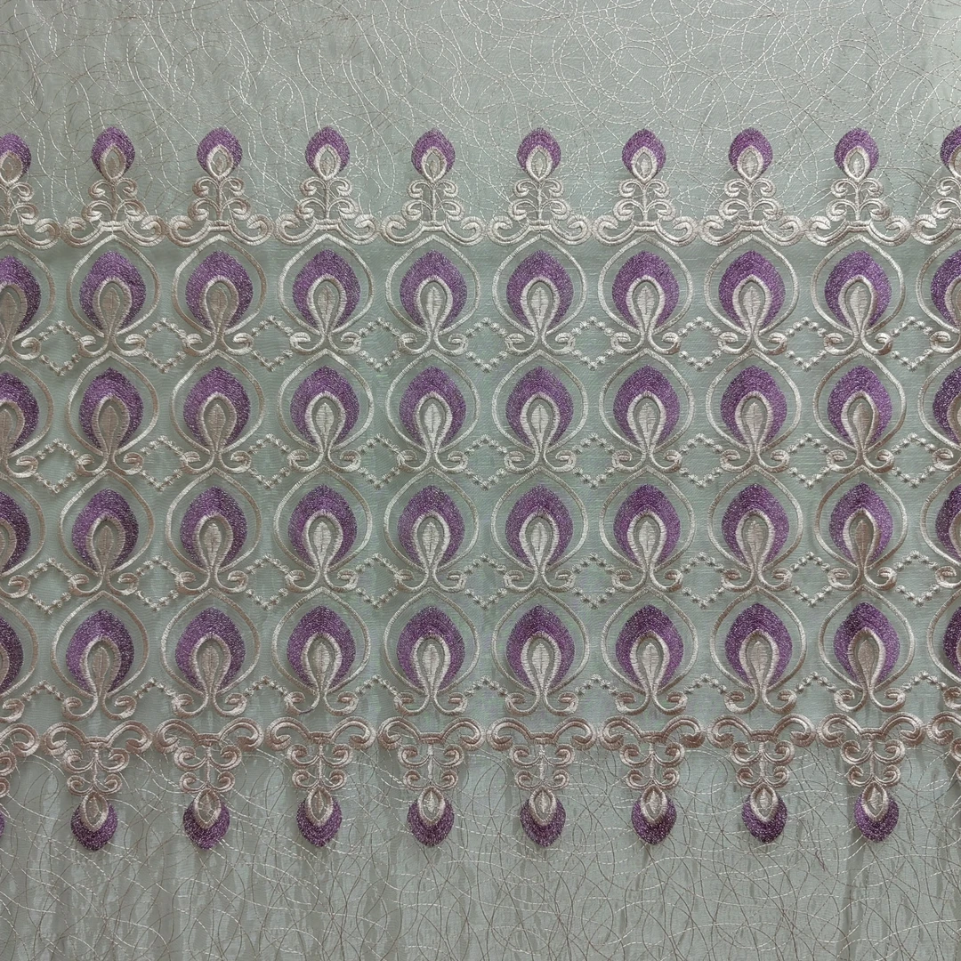 00218 挂钩款成品刺绣客厅鸟巢防晒窗纱宽6米高2.7米免费对开