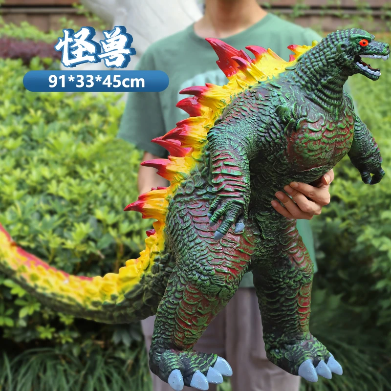 巨无霸怪兽拉大战金刚软胶真模型发声益智早教玩具