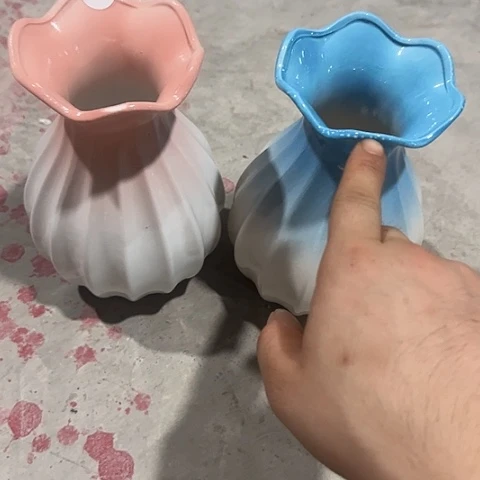 水****瓷片瑕疵20厘米蓝粉组合68号