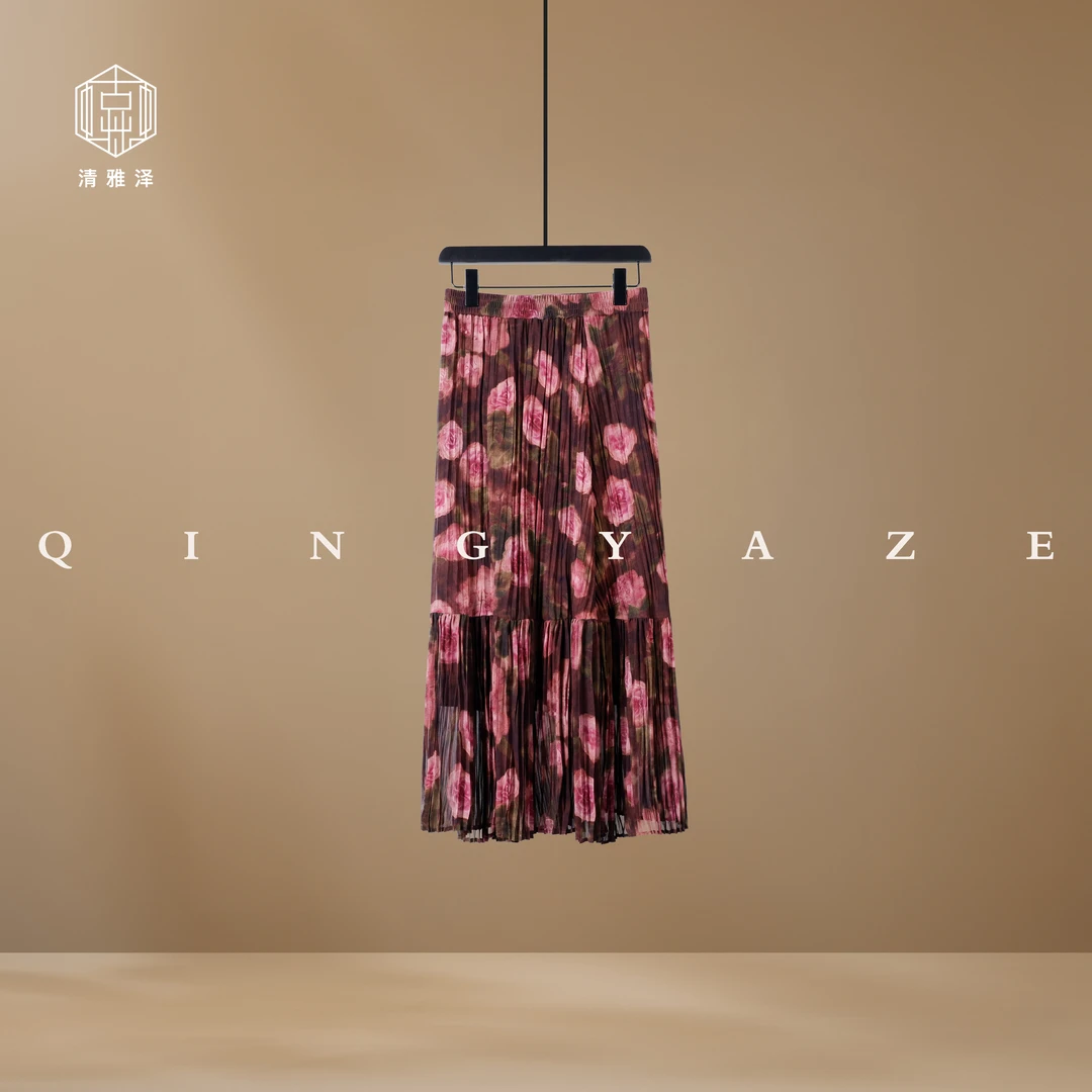 花园密语！真丝内衬新中式花半裙！GZ5862