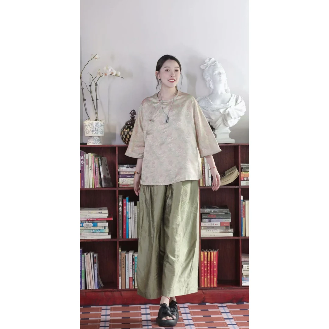 小葫芦！人丝织金异色罗新中式上衣！GZ6721