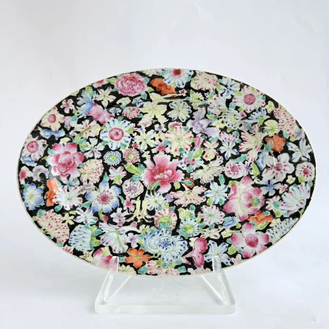 JM88民国-粉彩百花盘【古董拍卖】