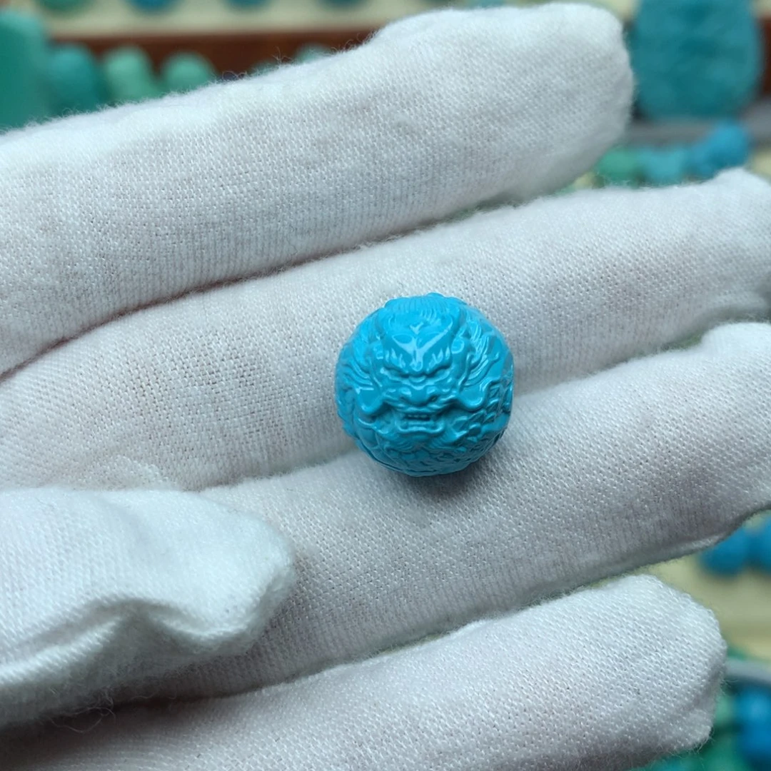 高瓷蓝龙珠圆珠尺寸14➕