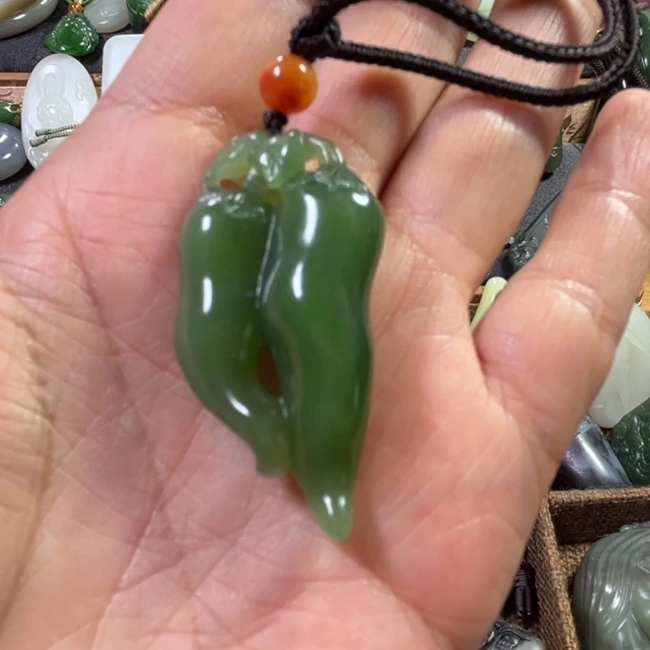 和田玉（碧玉）未镶嵌吊坠(赠链)
