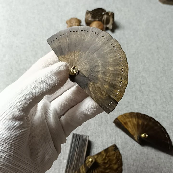 金丝楠迷你折扇金丝楠木高密度