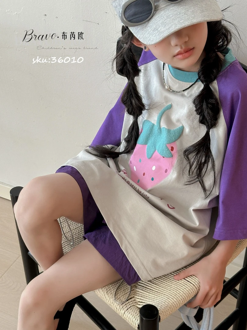 36010夏季女童新款短袖T恤