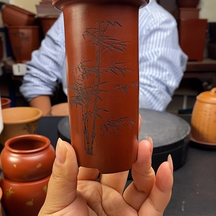 紫砂花盆货号一只竹子