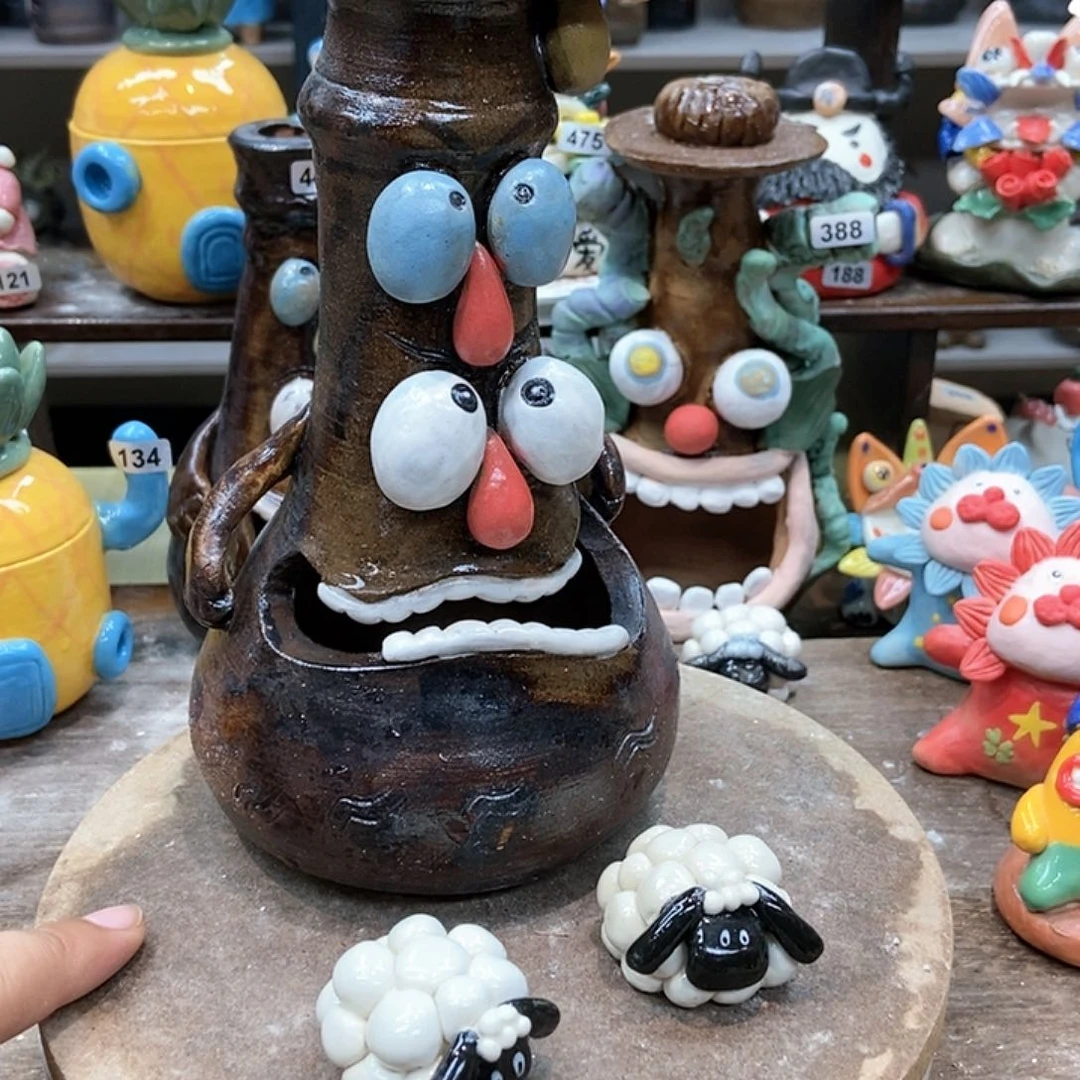 摆件D*T直播间手工抽象陶瓷摆件446