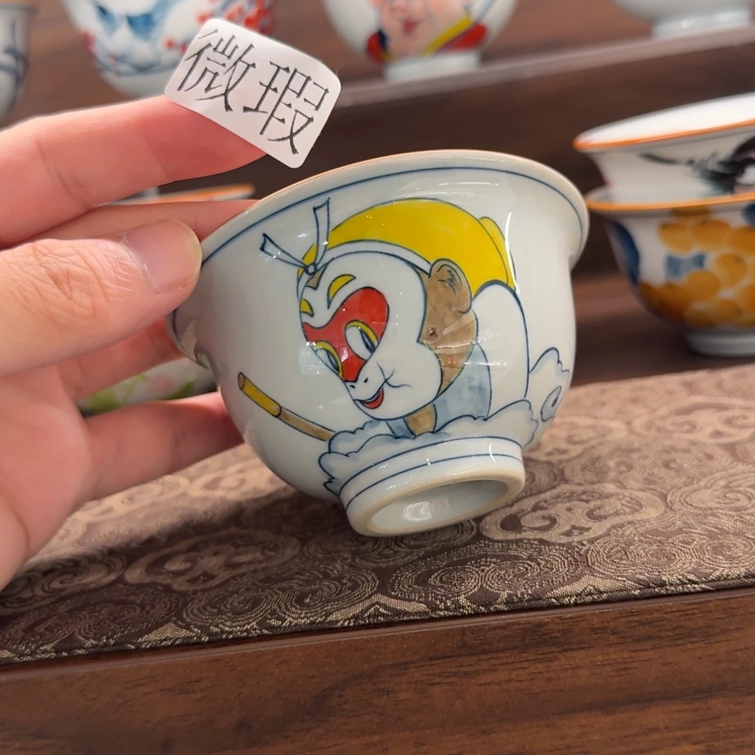 釉下手绘茶具微瑕