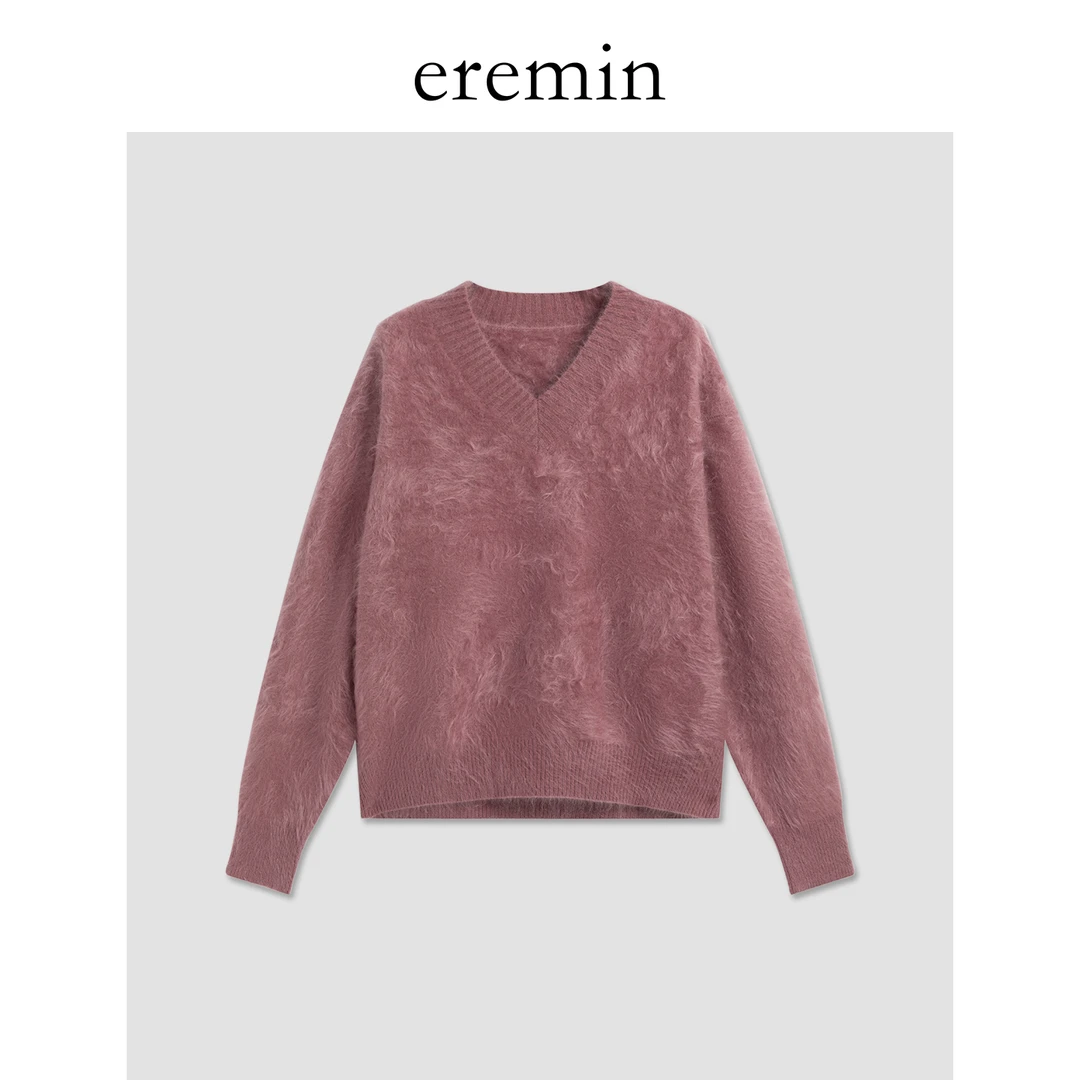 DE MincollectionV领拉绒/无缝一体高克重羊绒针织套头衫56117