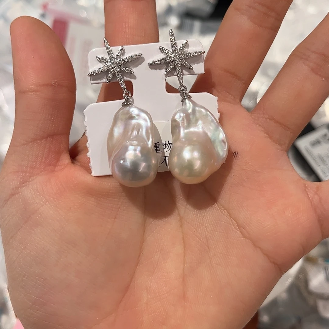 合金淡水珍珠耳饰