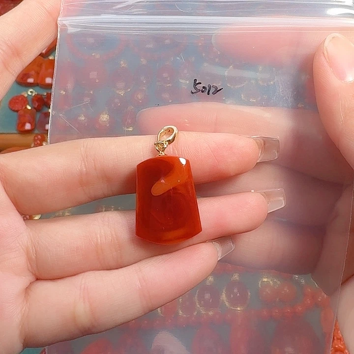 南红玛瑙银S925镶嵌吊坠