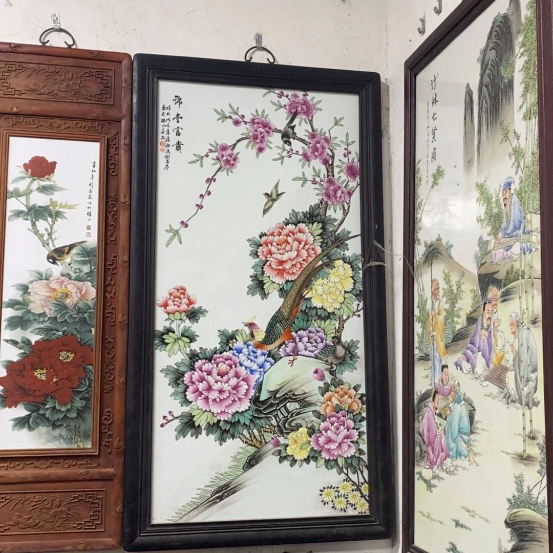 瓷片120*66 景德镇瓷板画柴窑烧制