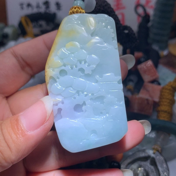 翡翠未镶嵌颈饰保真天然A货翡翠