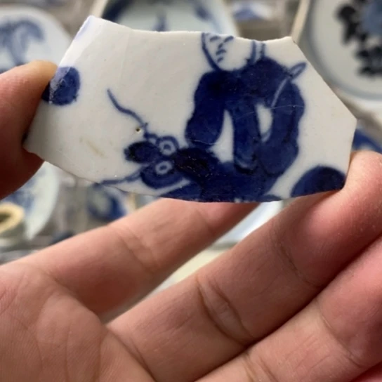 瓷片现代瓷器青花瓷片