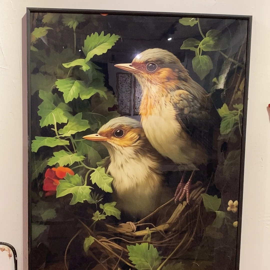 松木高清鸟儿挂画