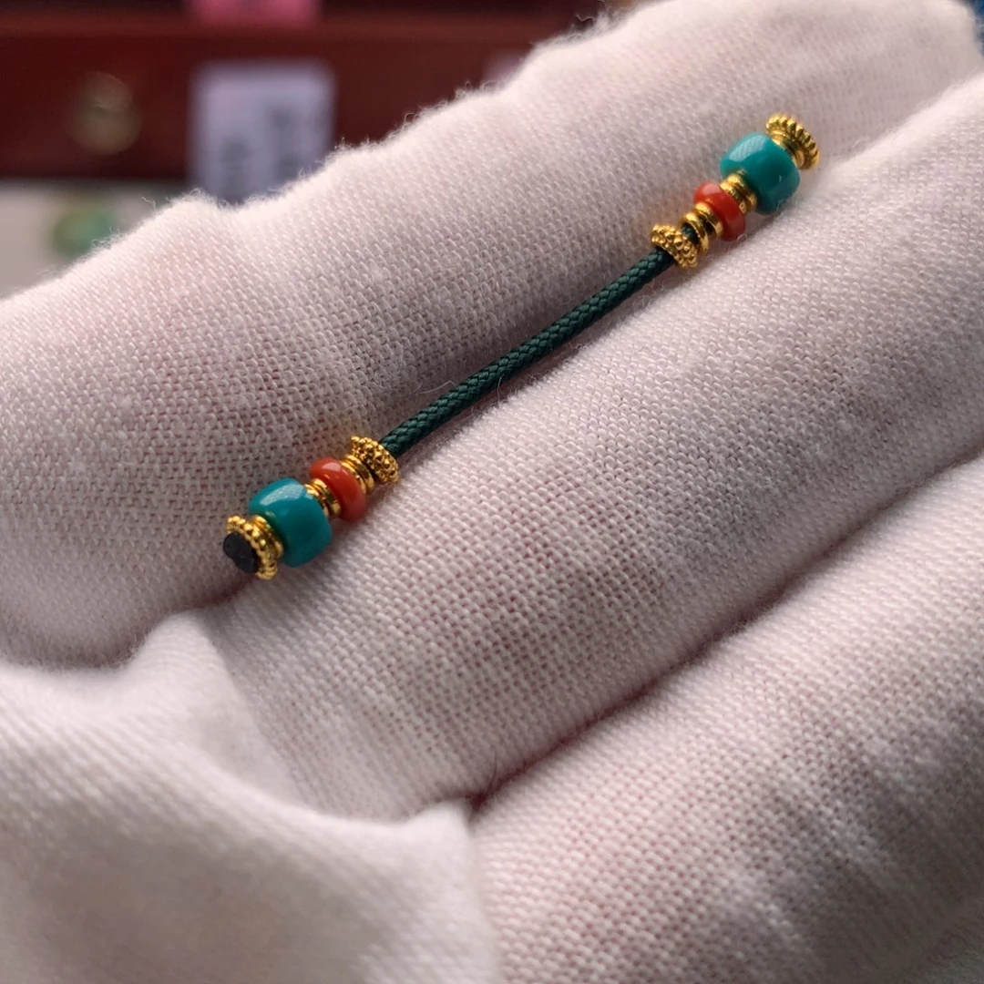 绿松石18K金镶嵌配饰