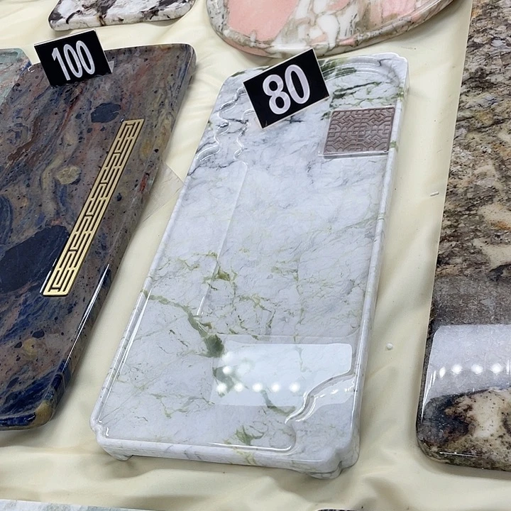 天然奢石雾松绿茶盘53*24*1.8