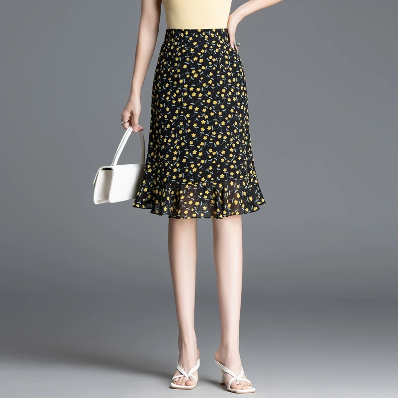 2025新款高级感大码薄款时尚显瘦A字裙轻薄透气半身裙91072裙子