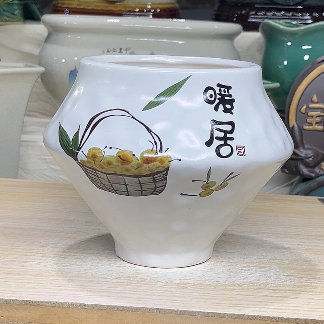 陶瓷绿植多肉微瑕花盆口径11*14