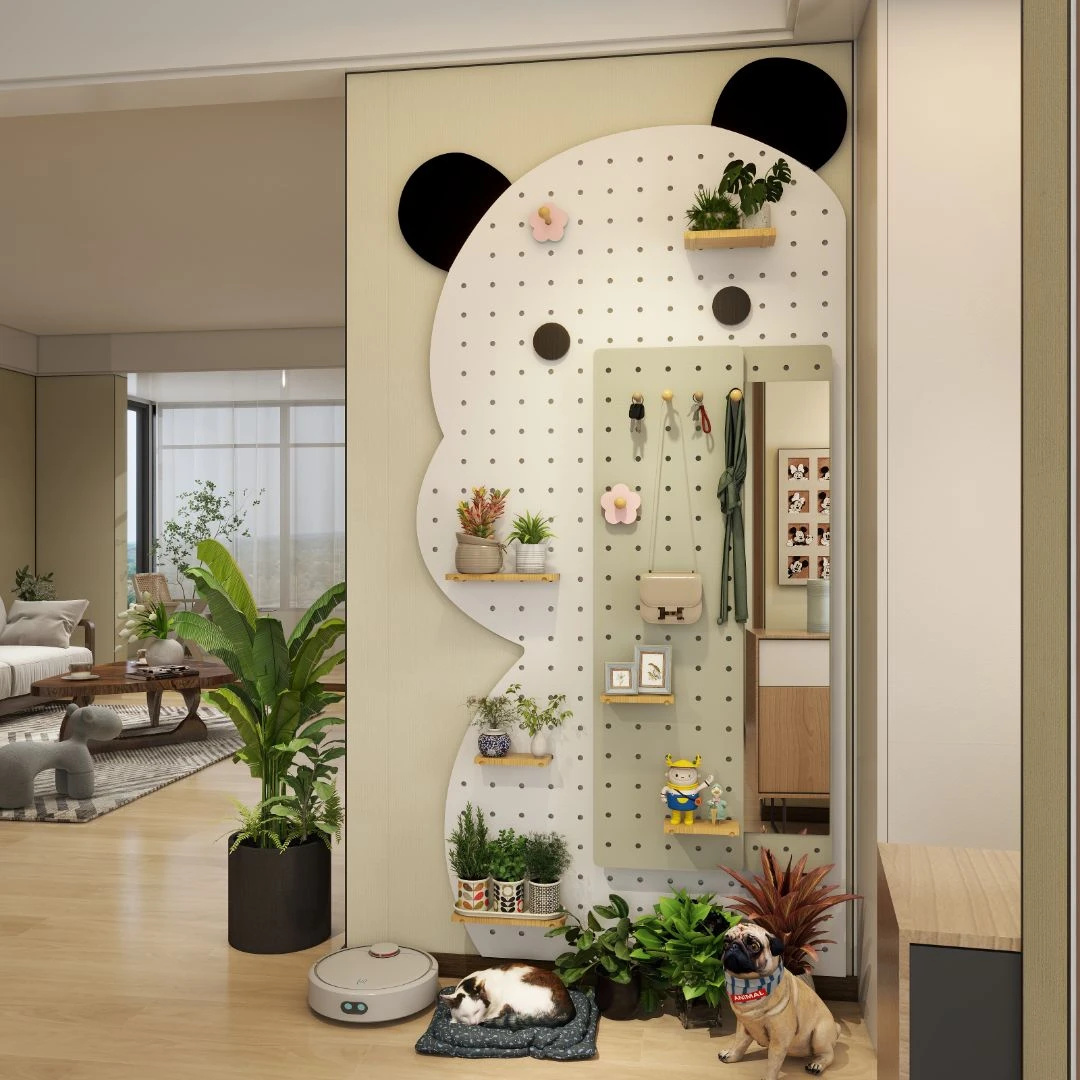 【定制洞洞板】进口松木实木置物架入户玄关置物实木洞洞板